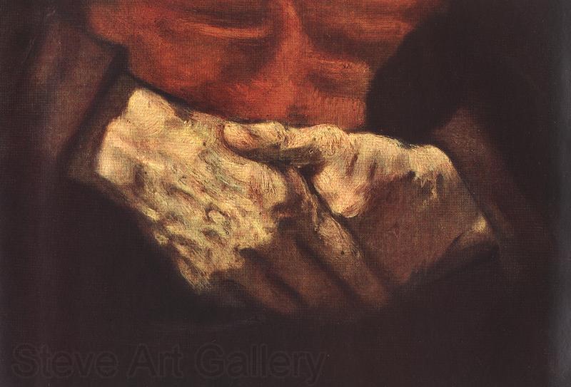 REMBRANDT Harmenszoon van Rijn Portrait of an Old Man in Red (detail) France oil painting art